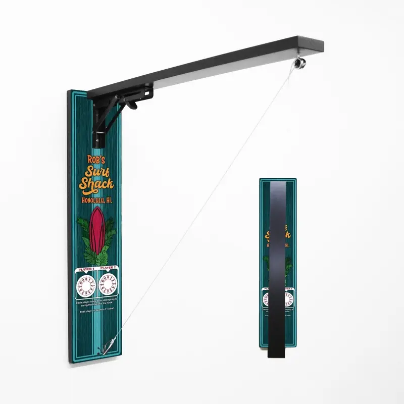 Surf Shack–Themed Wall-Mounted Folding Ring Toss Game