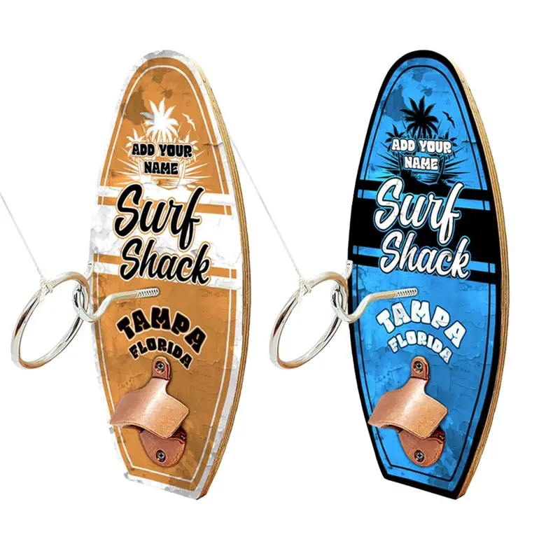 Surf Shack–Themed Wall-Mounted Ring Toss Game with Bottle Opener