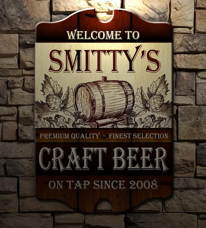 Tavern-Style Wooden Bar Sign – Rustic Handcrafted Wall Decor