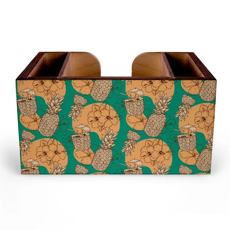 Tiki-Inspired Wooden Bar Caddy – Available in Multiple Finishes