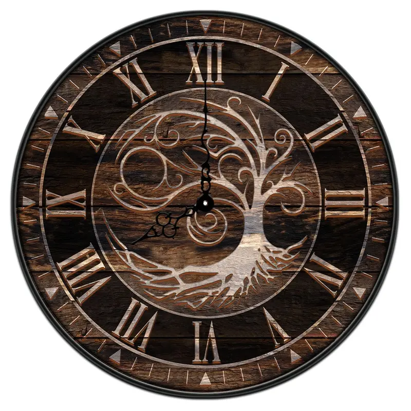 Tree of Life Wall Clock – Customizable Size & Wood Finish