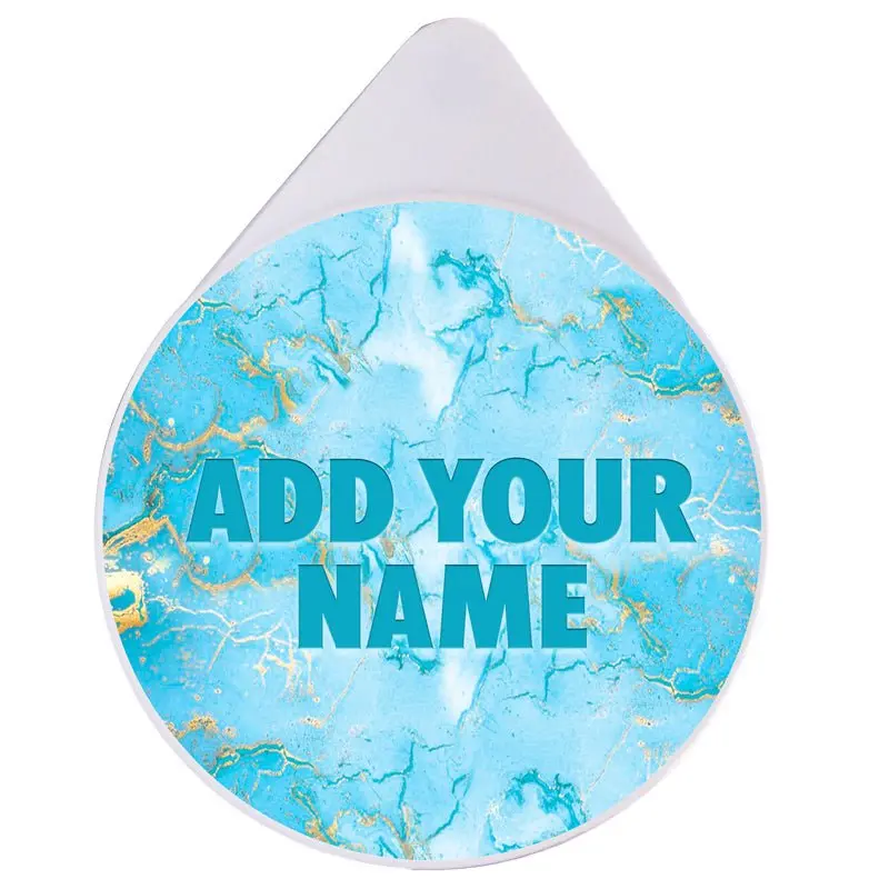 Turquoise Marble Glass Rimmer Lid – Fully Customizable with Name