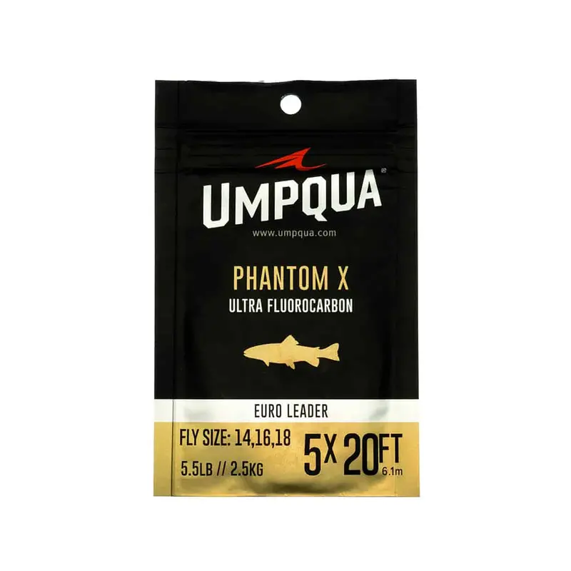 Umpqua Phantom X Ultra Fluorocarbon Euro Nymphing Leader – 20-Foot Pre-Rigged Tapered Leader