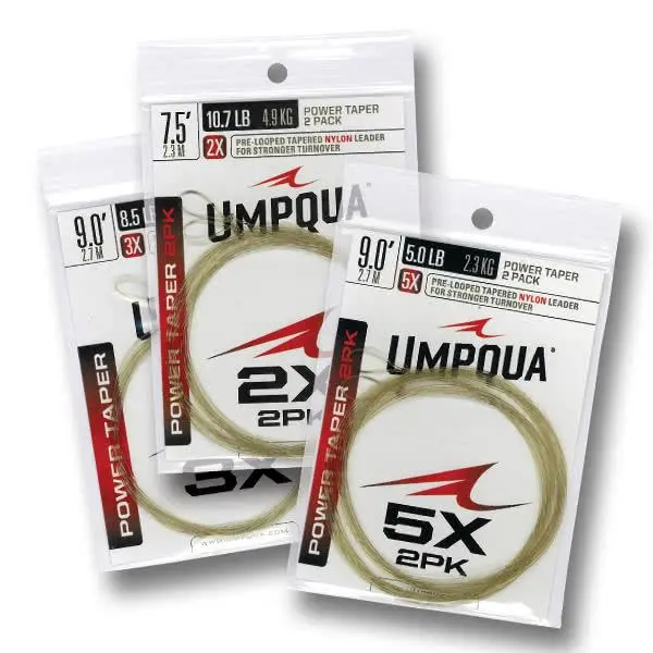 Umpqua Power Taper Nylon Leader – 2-Pack Option for Travel or Trial Use