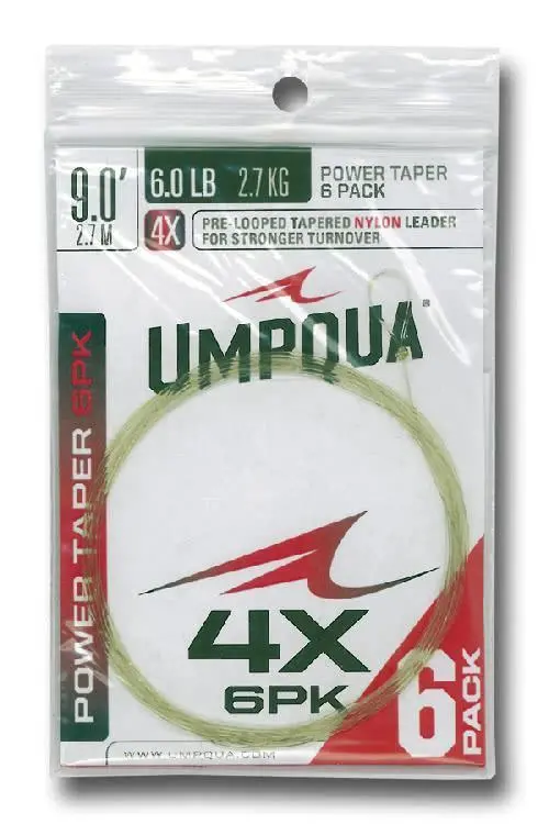 Umpqua Power Taper Nylon Leader – 6-Pack Bundle for Balanced Casting & Turnover