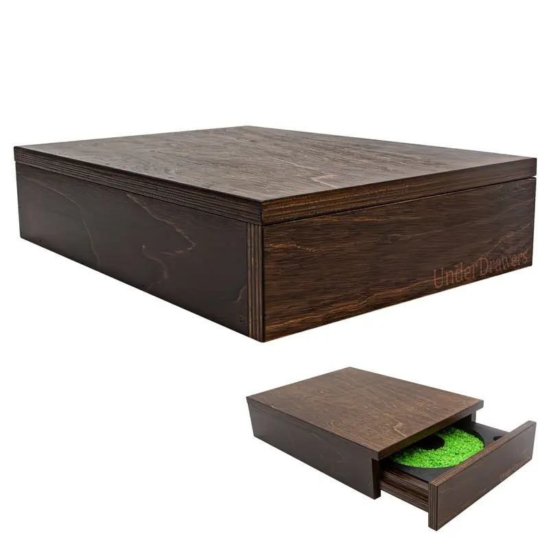 UnderDrawers™ Dark Walnut Undermount Salt Rim Drawer for Bar Setup