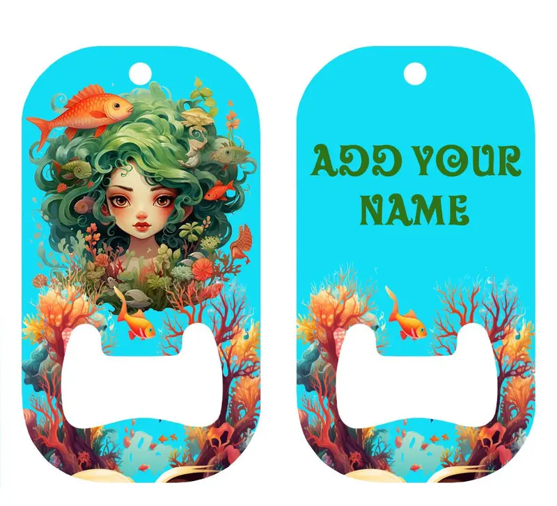 Undersea-Themed Dog Tag Bottle Opener – Personalize with Your Name