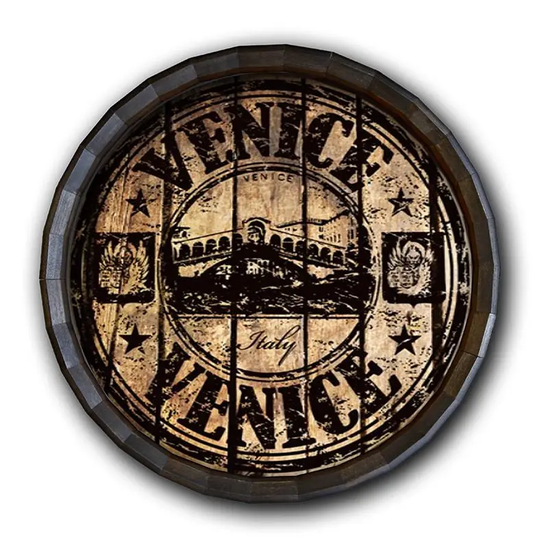 Venice-Inspired Barrel-Top Wooden Tavern Sign