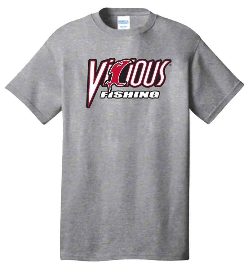 Vicious Fishing Logo Cotton T-Shirt – Classic Grey