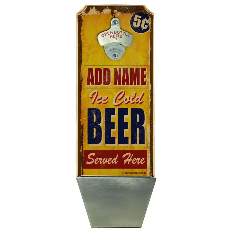 Vintage Ice-Cold Beer Wall-Mounted Bottle Opener Plaque