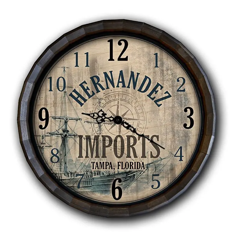 Vintage-Inspired Barrel Top Wall Clock – Reclaimed Wood Design