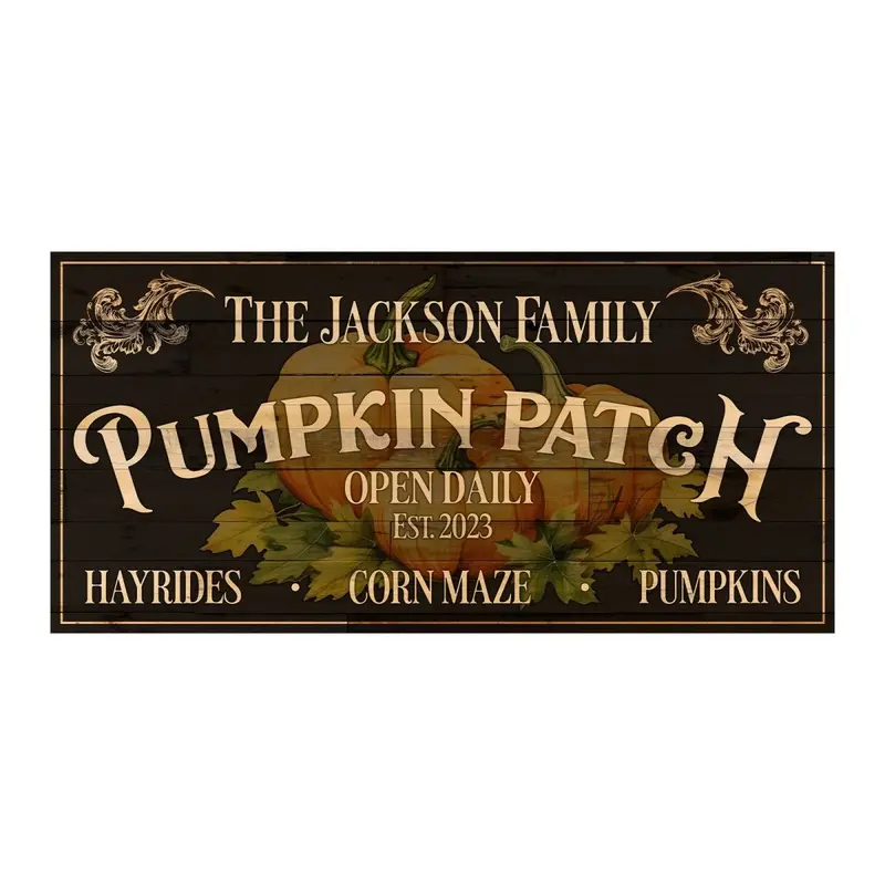 Vintage-Style Wooden Bar Sign: Pumpkin Patch Theme – 11.75″ × 23.75″