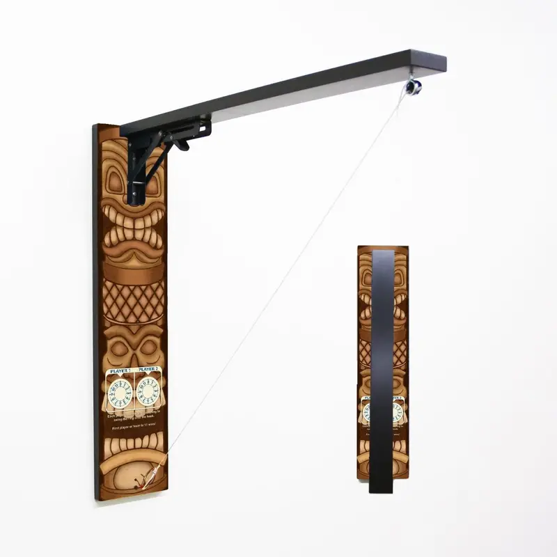 Wall-Mounted Folding Ring Toss – Tiki Totem Design, Color Assortment