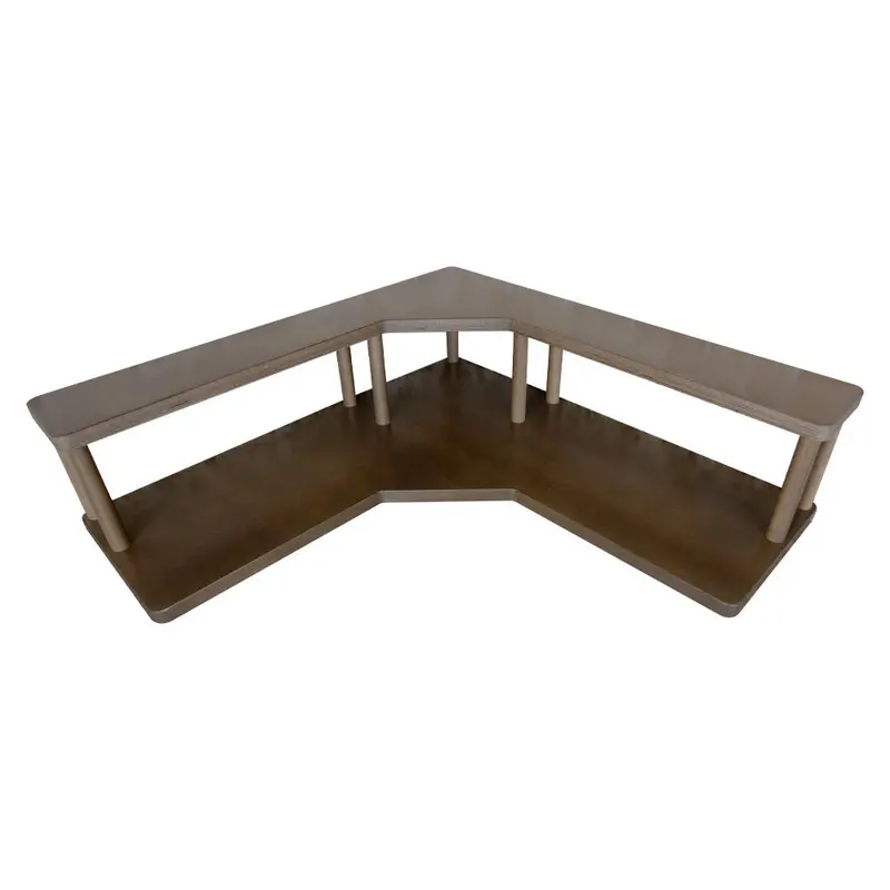 Walnut-Stained Culinary-Style Corner Counter Caddy – Black Finish Option