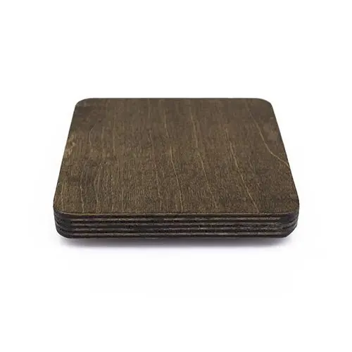 Walnut-Stained Liquor Bottle Pad – 5.5″ Square, 1.75L Compatible