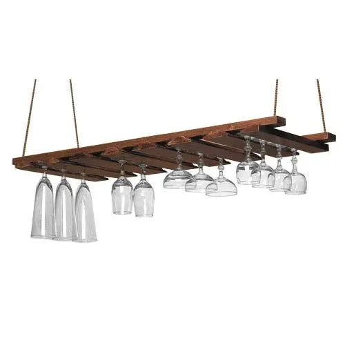 Walnut Wood Glass Rack – 14″ x 35″