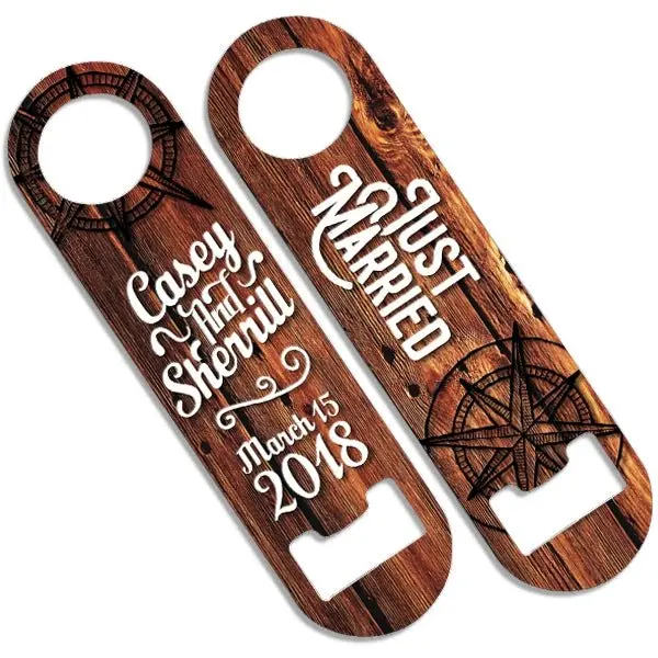 Wedding-Themed Custom Skinny Mini Bottle Opener – ‘Just Married’