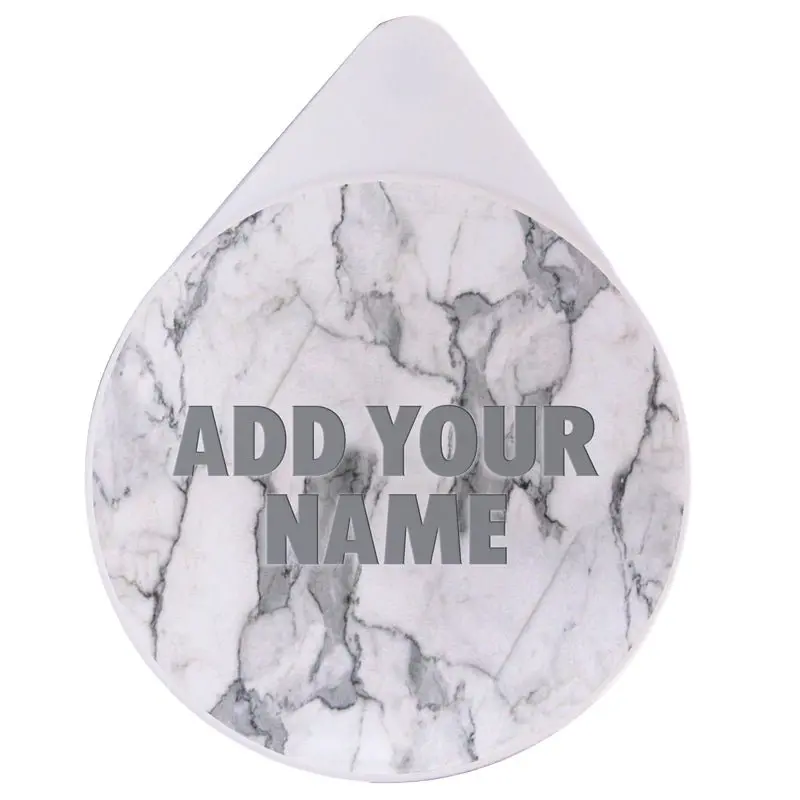 White Marble Glass Rimmer Lid – Custom Name Engraving Available