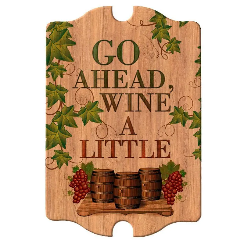 Wine-Themed Tavern-Shaped Wooden Bar Sign