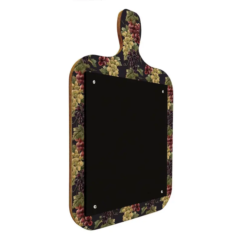 Wine-Themed Wooden Chalkboard Menu Plaque (Grape Design)