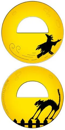 Witch-and-Cat Themed Round Bottle Opener