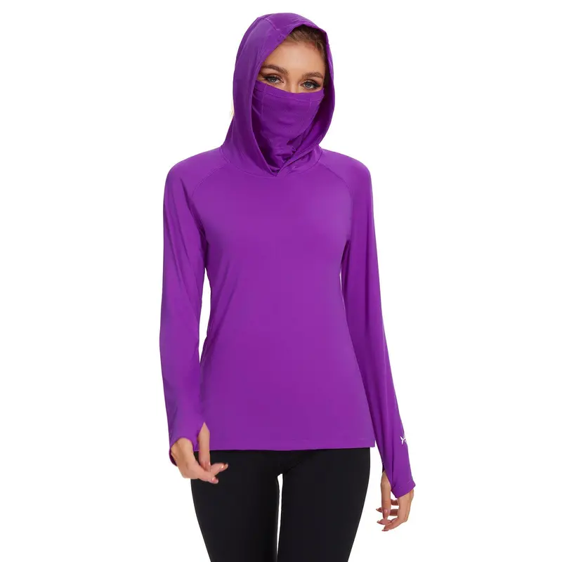 Women’s UPF 50+ Hooded UV-Protective Mask Shirt