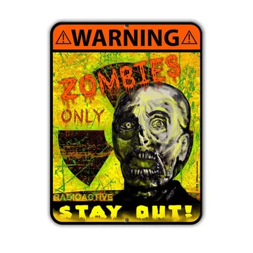 Zombie-Themed Kolorcoat Metal Bar Sign – 9″ x 12″